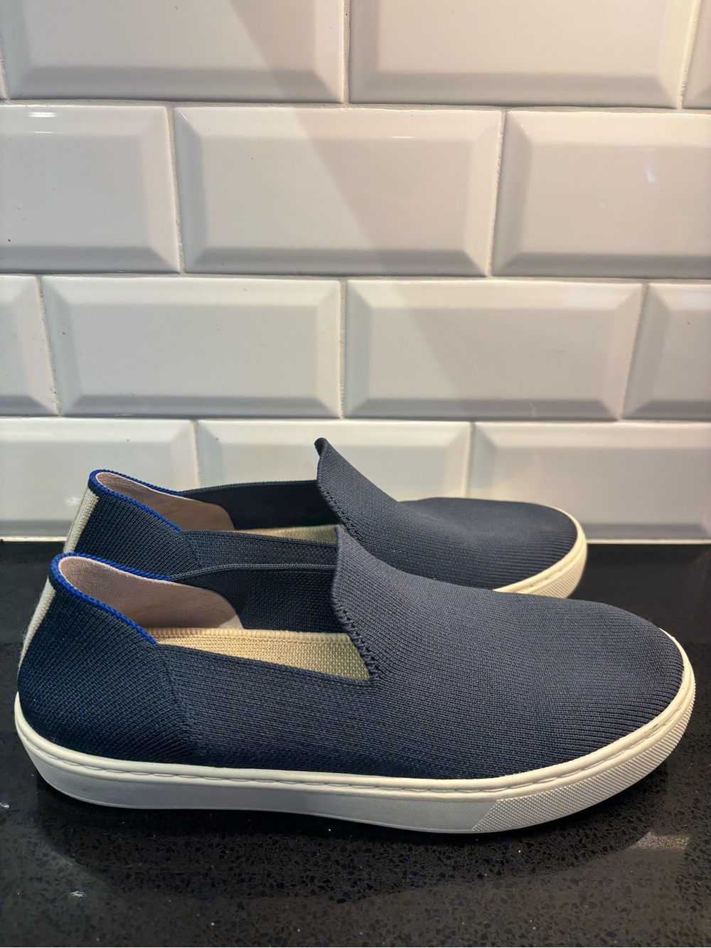 Rothy's The Original Slip On Sneaker Women’s Casual Shoe Navy Blue Size 7.5